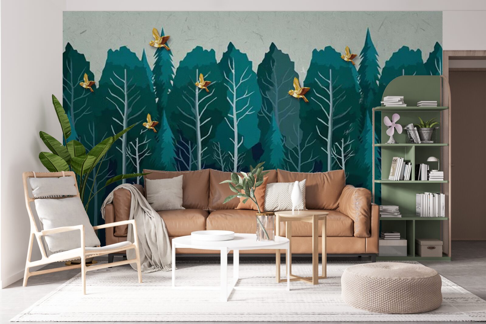 Фотошпалери зображення лісу з листяними деревами