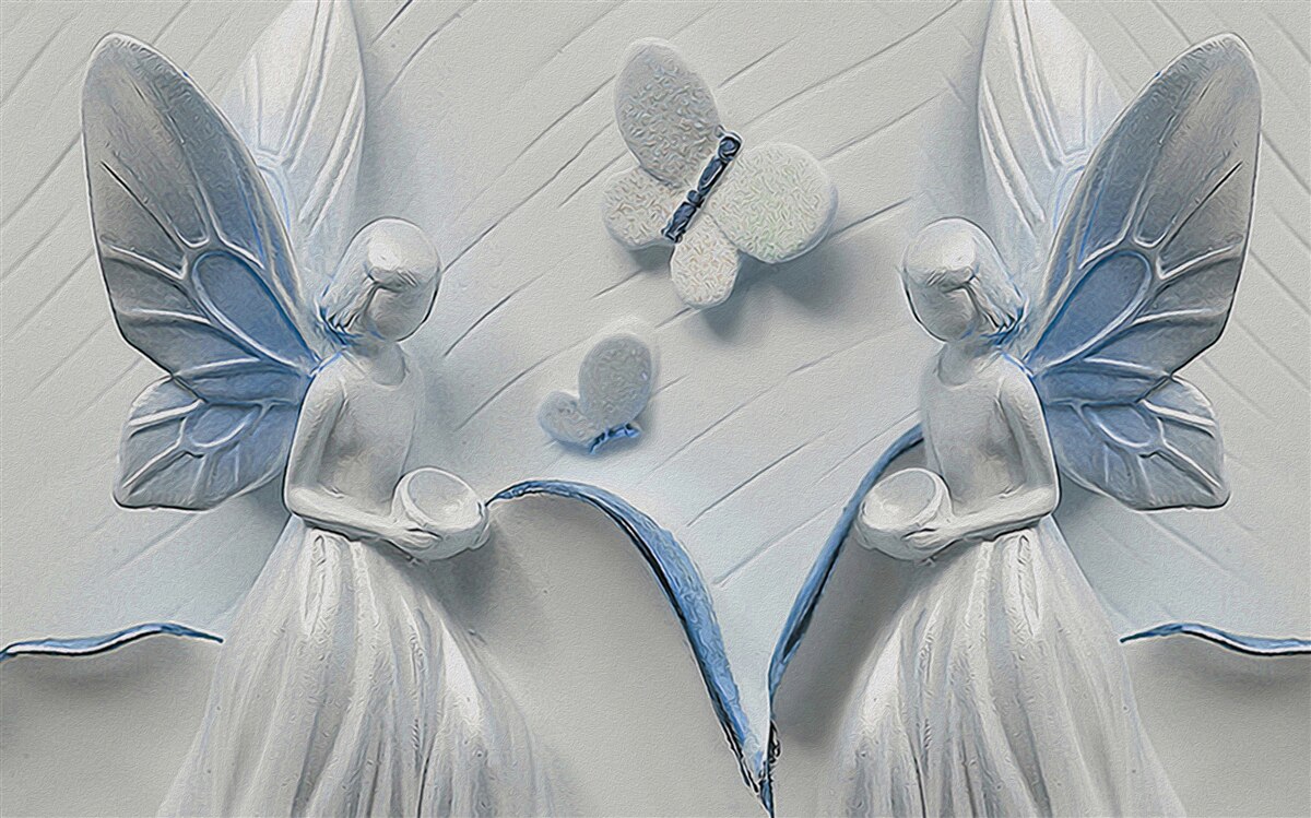 Фотошпалери жінки з крилами метелика