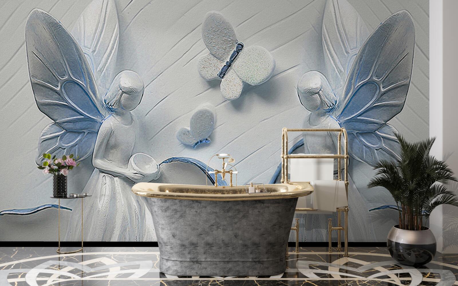 Фотошпалери жінки з крилами метелика