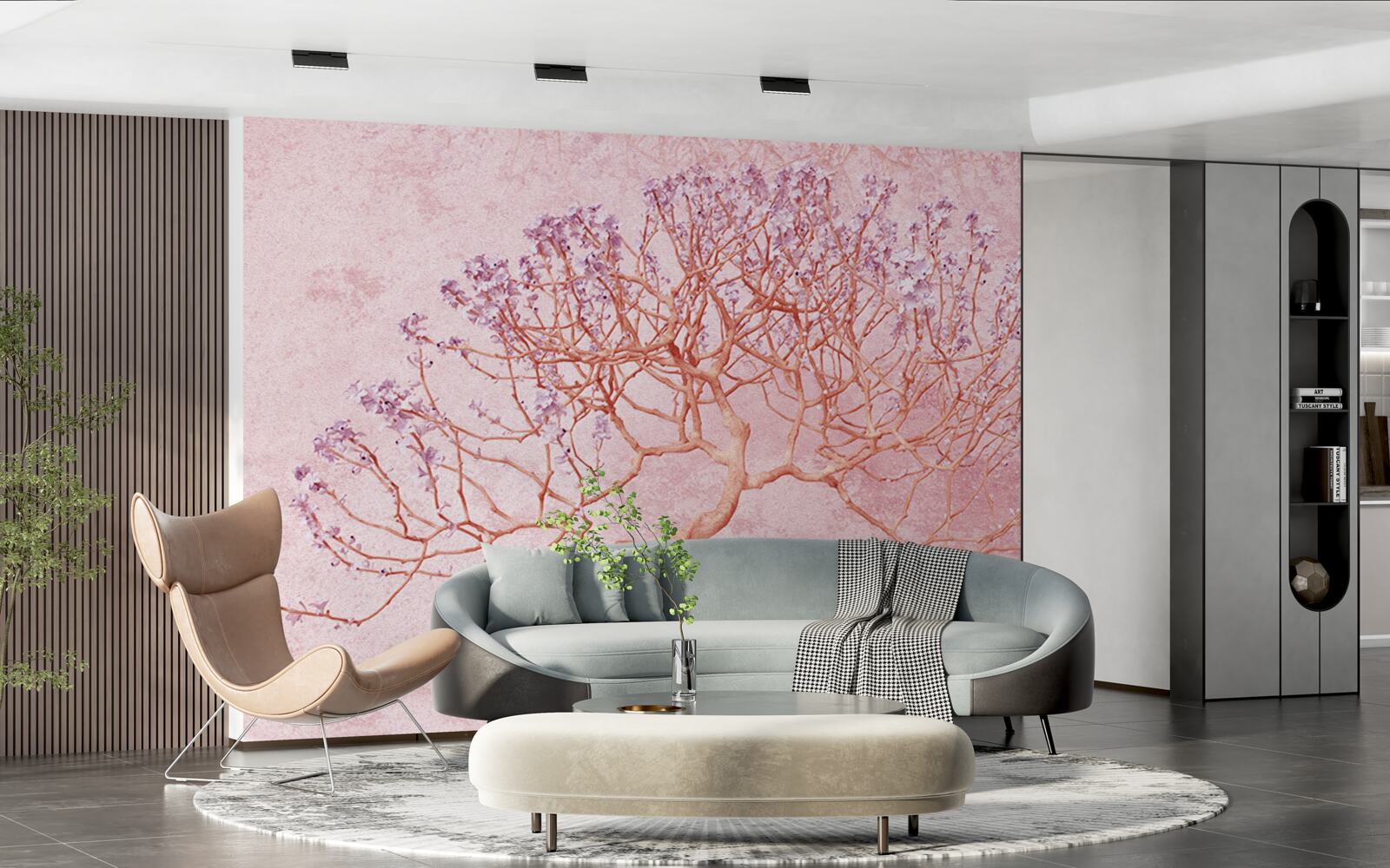 Фотошпалери квітуче дерево з ніжними рожевими квітами