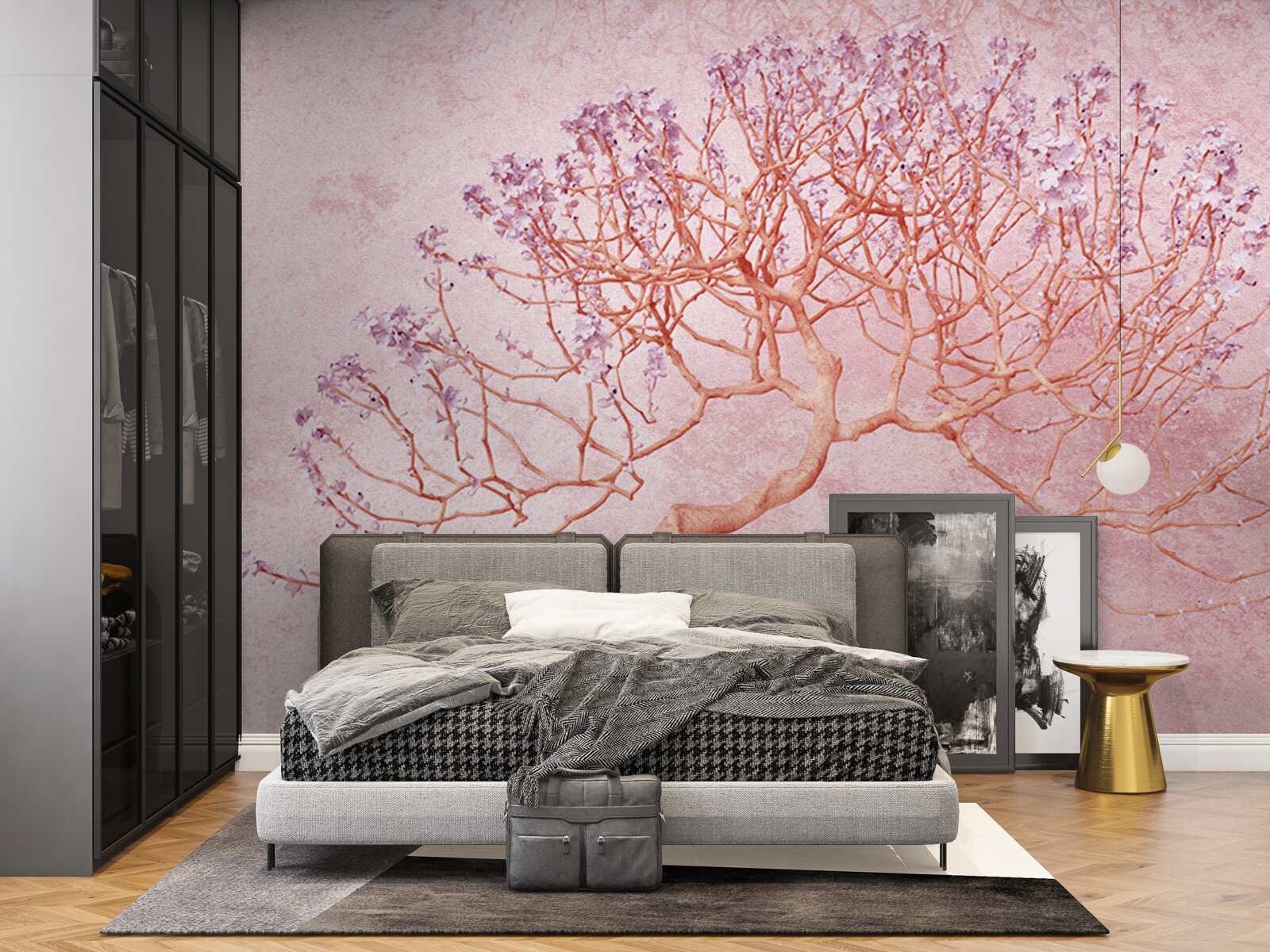 Фотошпалери квітуче дерево з ніжними рожевими квітами