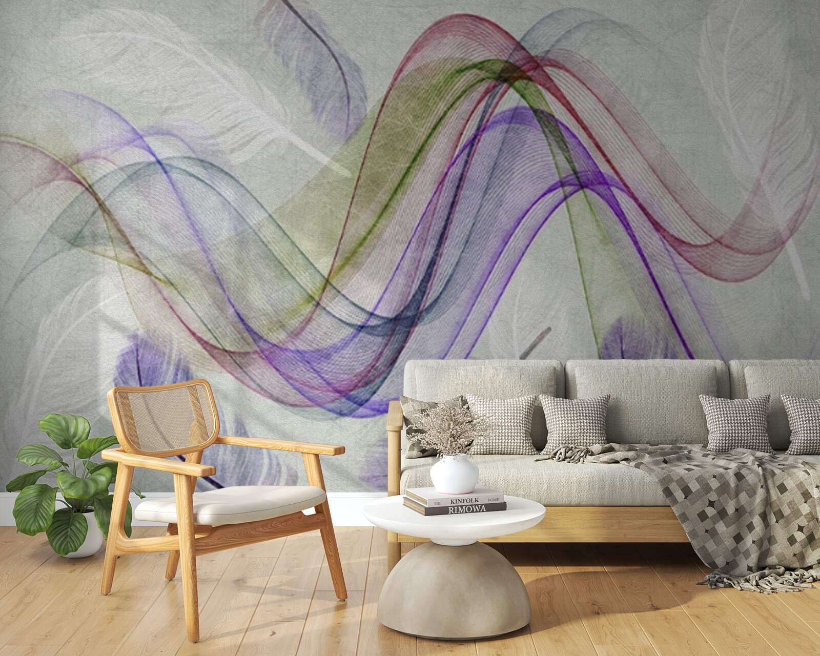 Фотошпалери абстрактні кольорові лінії