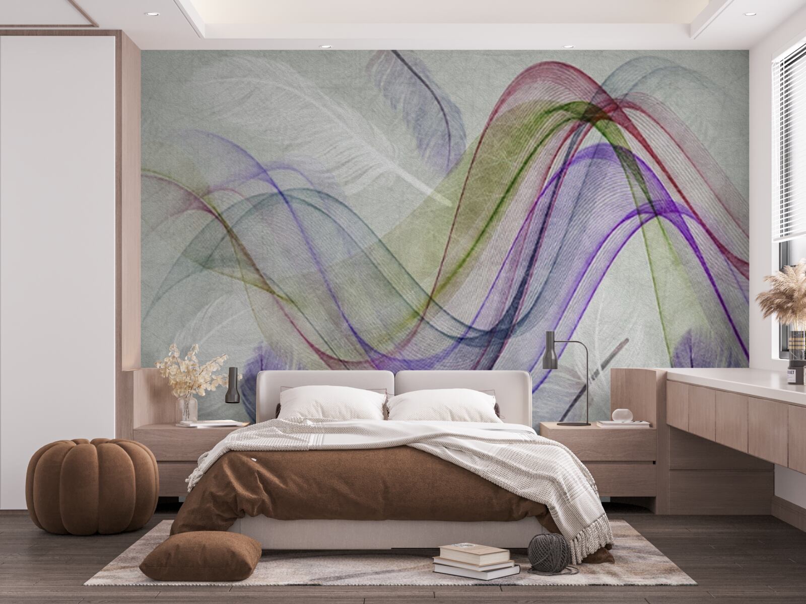 Фотошпалери абстрактні кольорові лінії