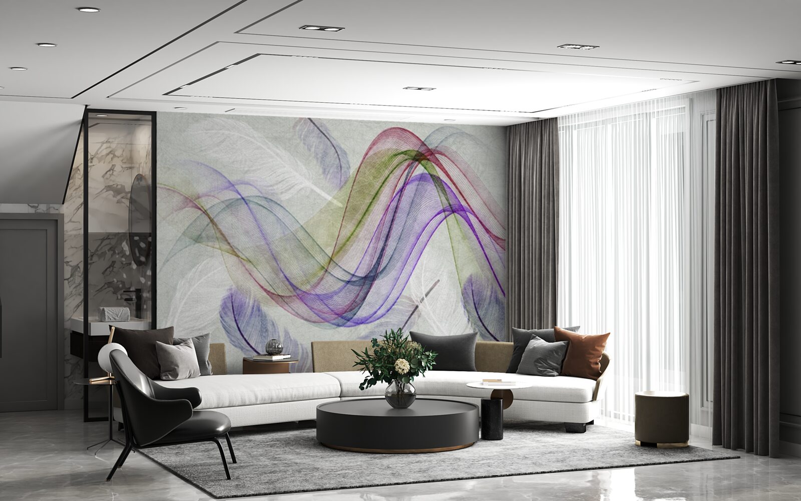 Фотошпалери абстрактні кольорові лінії