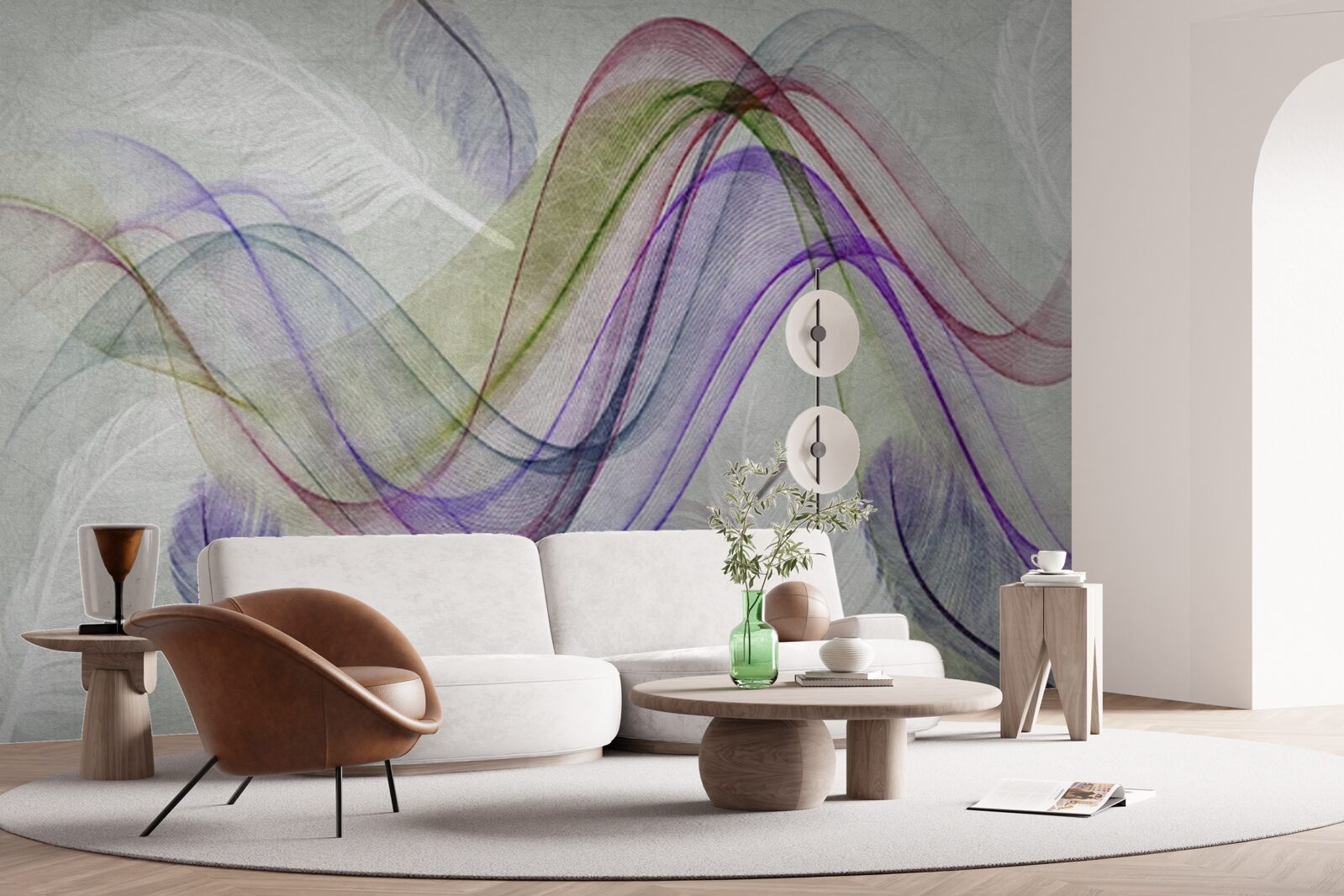 Фотошпалери абстрактні кольорові лінії