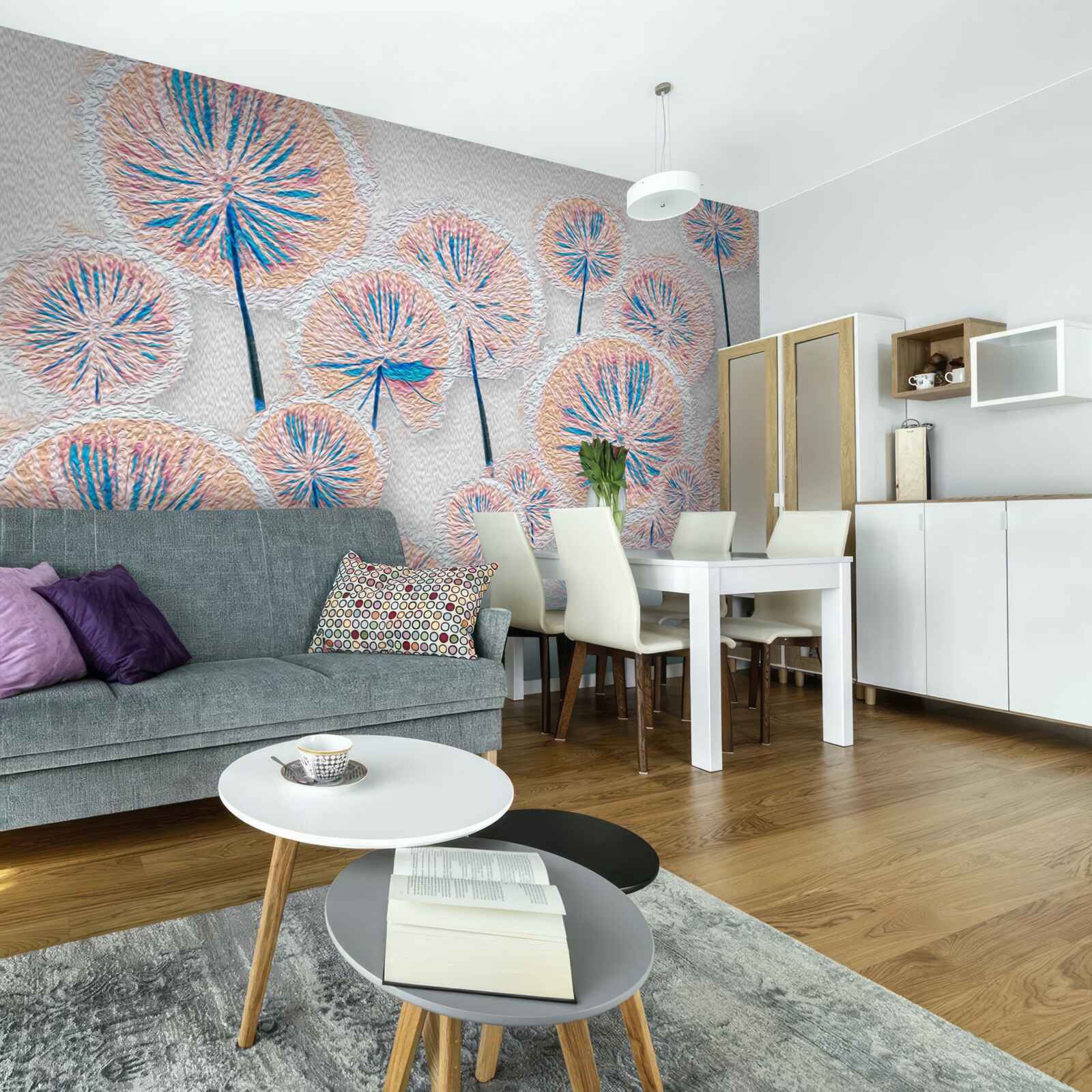 Фотошпалери кульбаба в пік цвітіння