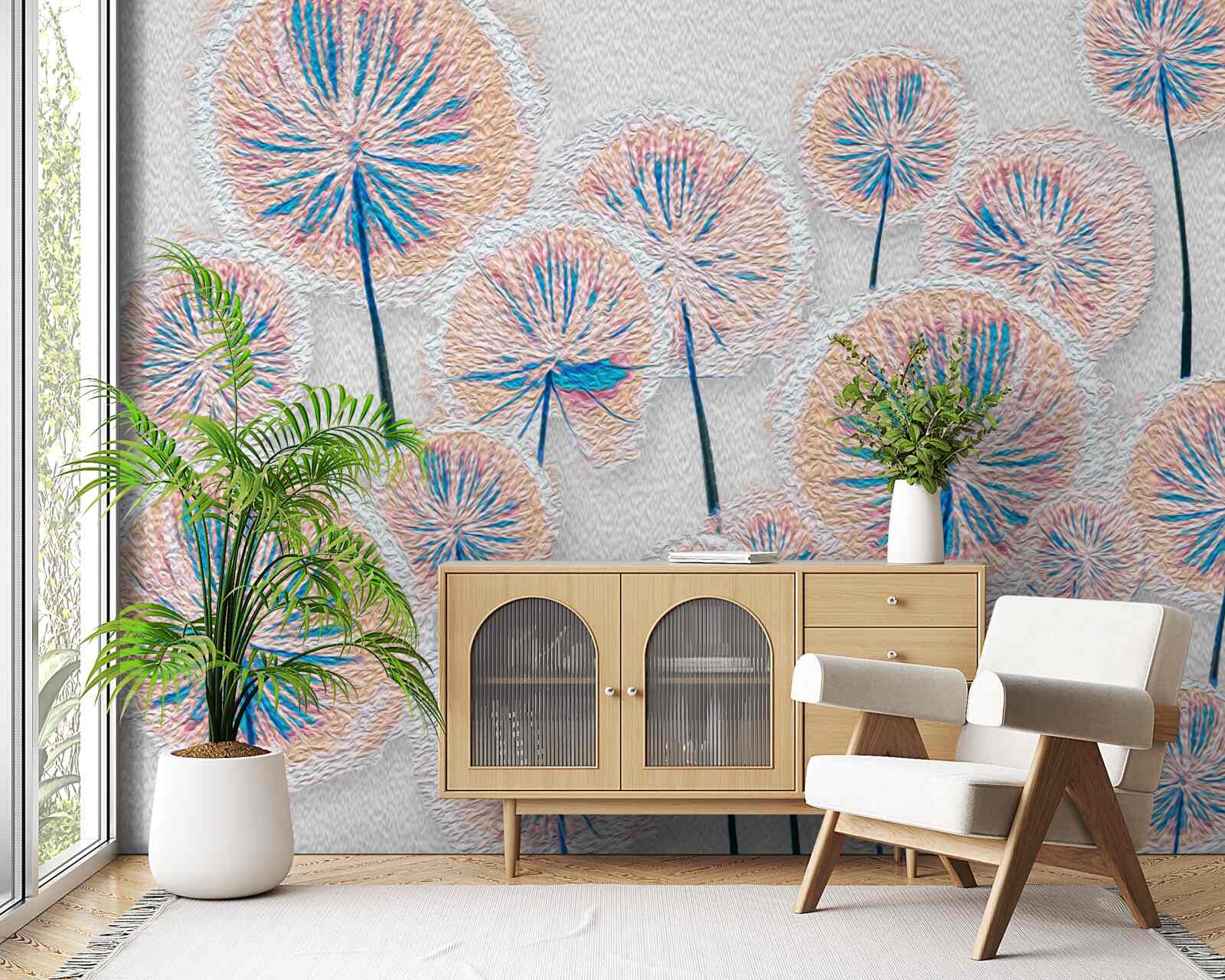 Фотошпалери кульбаба в пік цвітіння