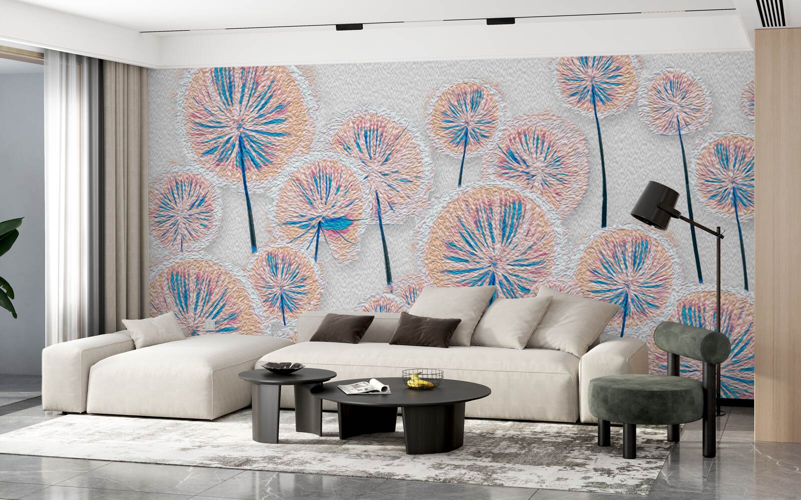 Фотошпалери кульбаба в пік цвітіння