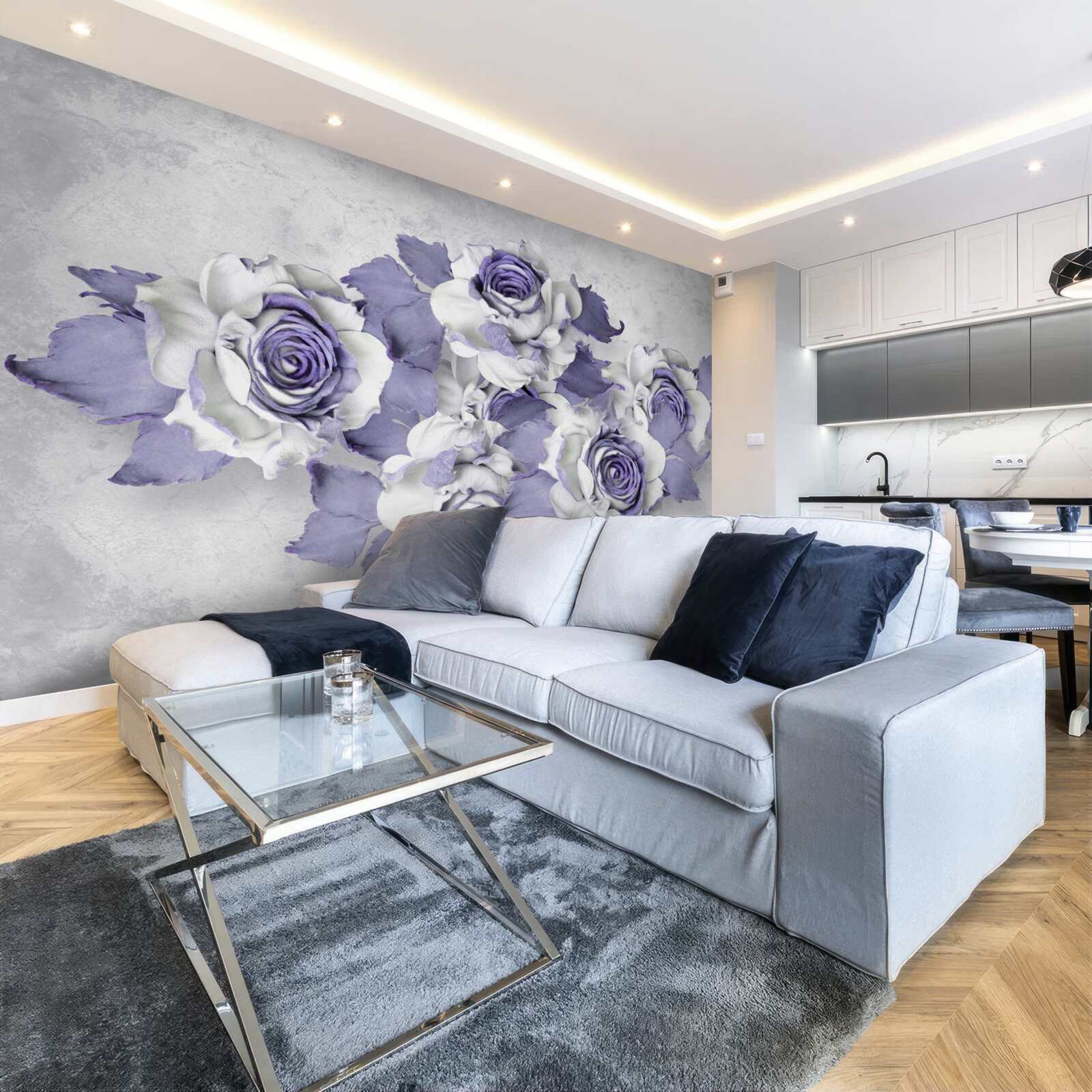 Фотошпалери Вишуканий букет троянд в ніжному бузковому відтінку