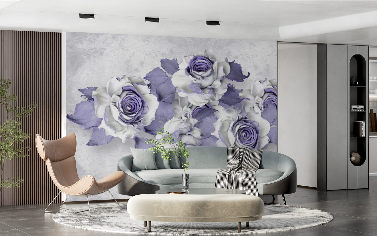 Фотошпалери Вишуканий букет троянд в ніжному бузковому відтінку