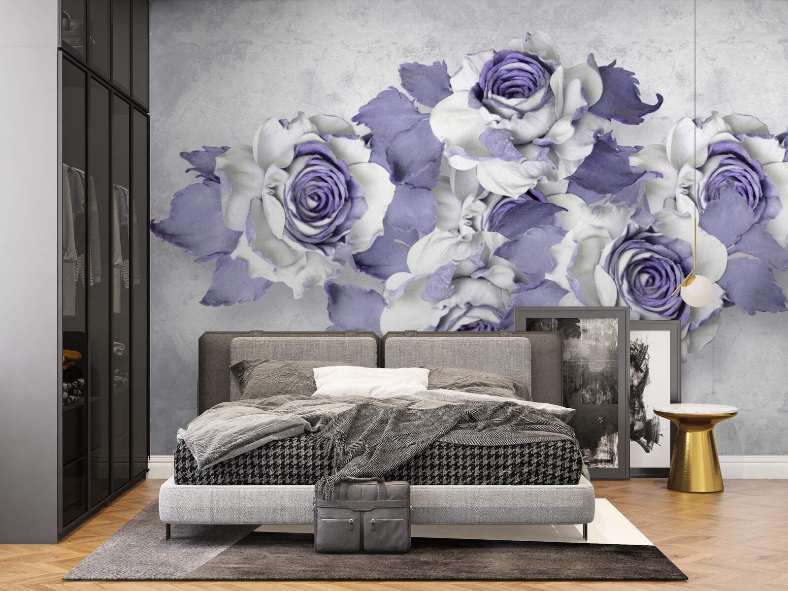 Фотошпалери Вишуканий букет троянд в ніжному бузковому відтінку