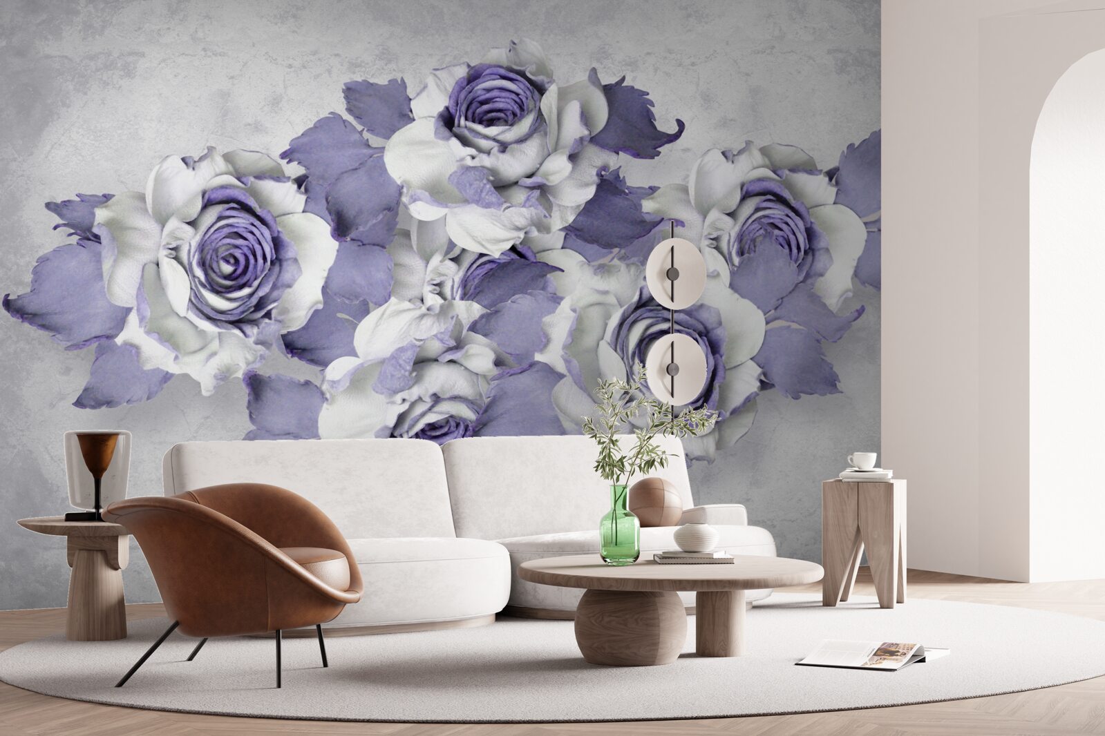 Фотошпалери Вишуканий букет троянд в ніжному бузковому відтінку