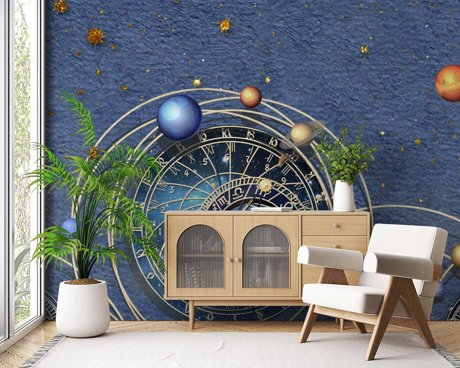 Фотошпалери концепція руху планет у галактиці