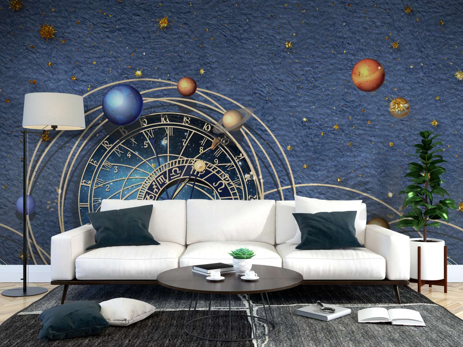 Фотошпалери концепція руху планет у галактиці