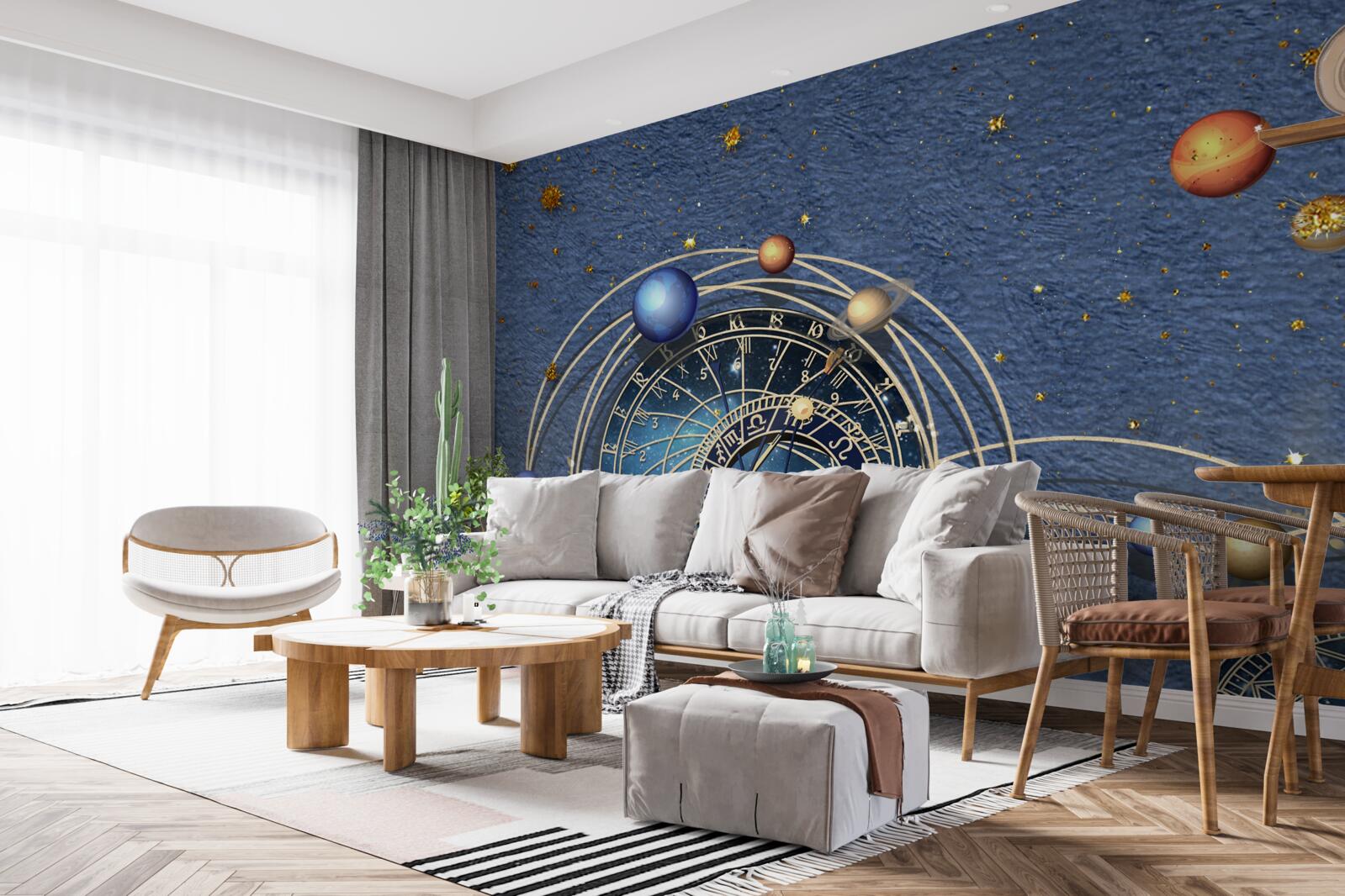 Фотошпалери концепція руху планет у галактиці