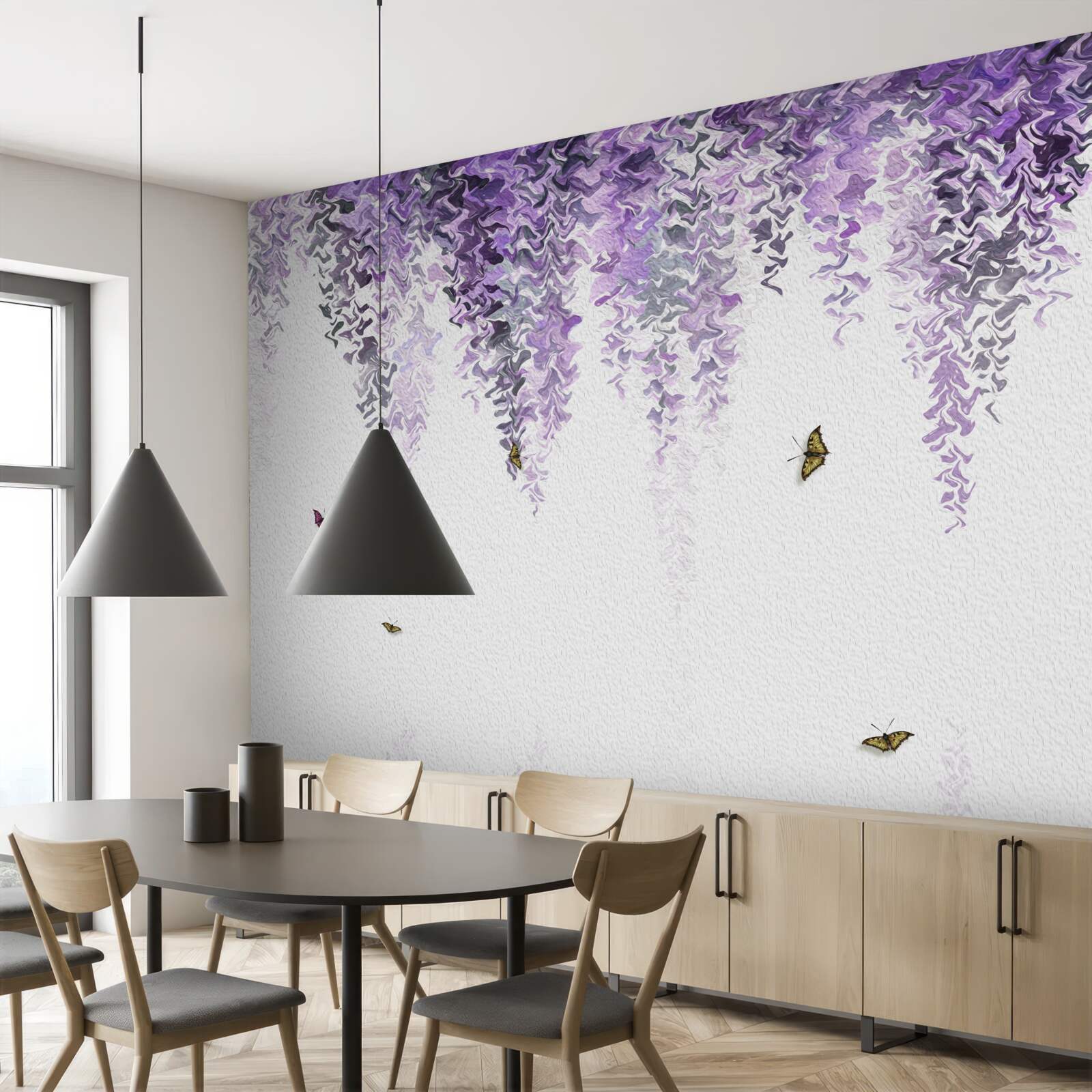 Фотошпалери відображення квіток бузку у воді