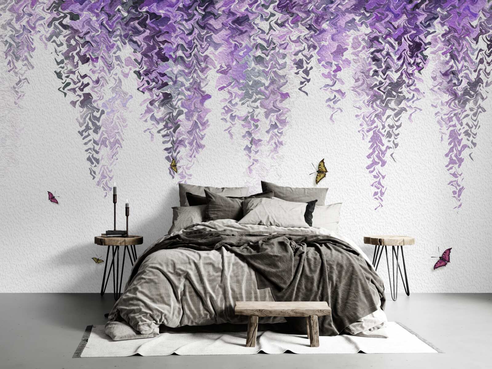 Фотошпалери відображення квіток бузку у воді