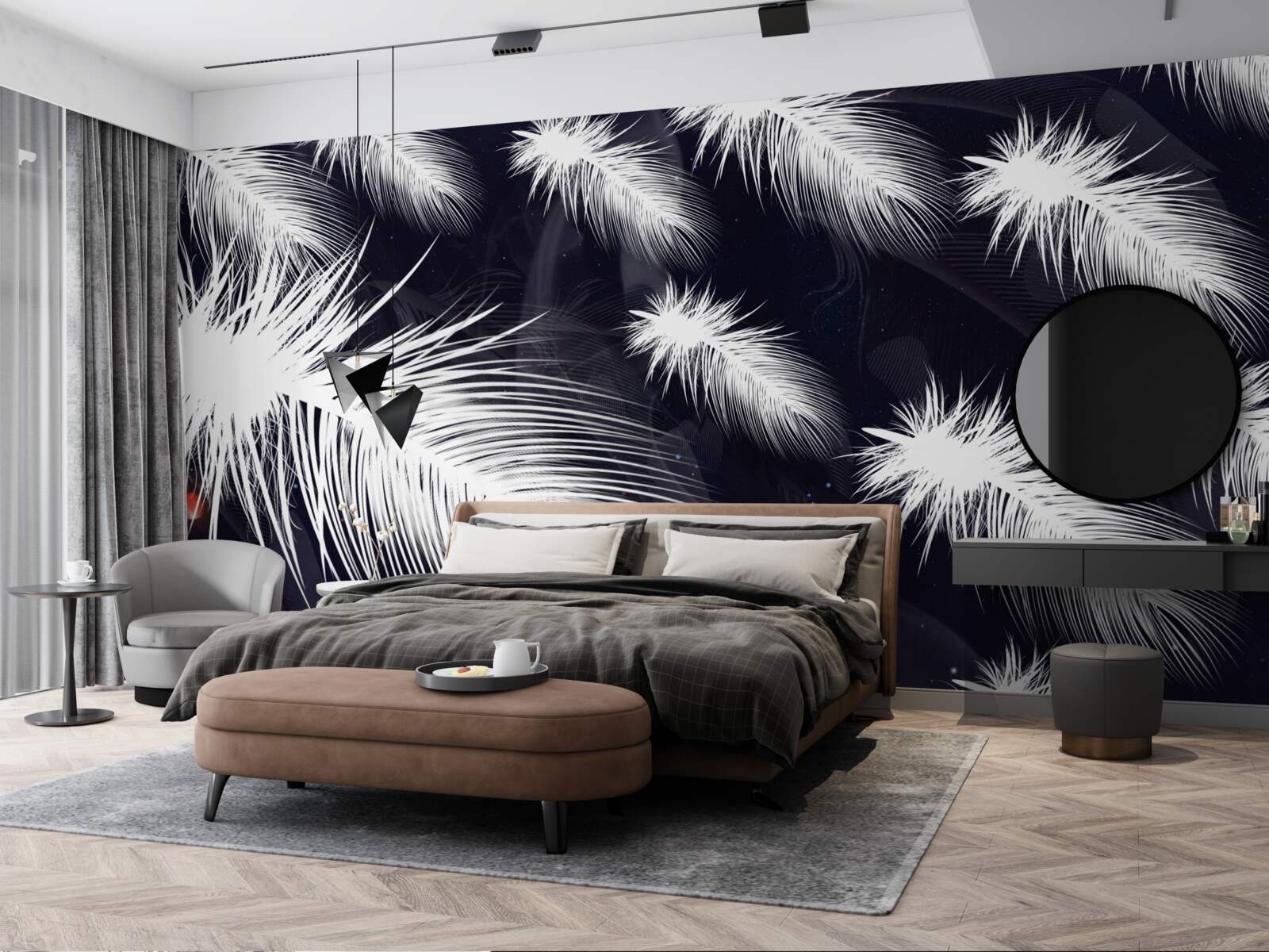 Фотошпалери пір'я біле, м'яке та пухнасте