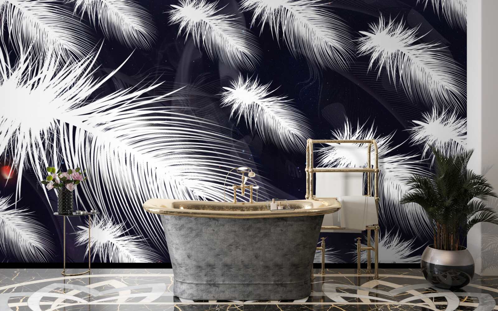 Фотошпалери пір'я біле, м'яке та пухнасте