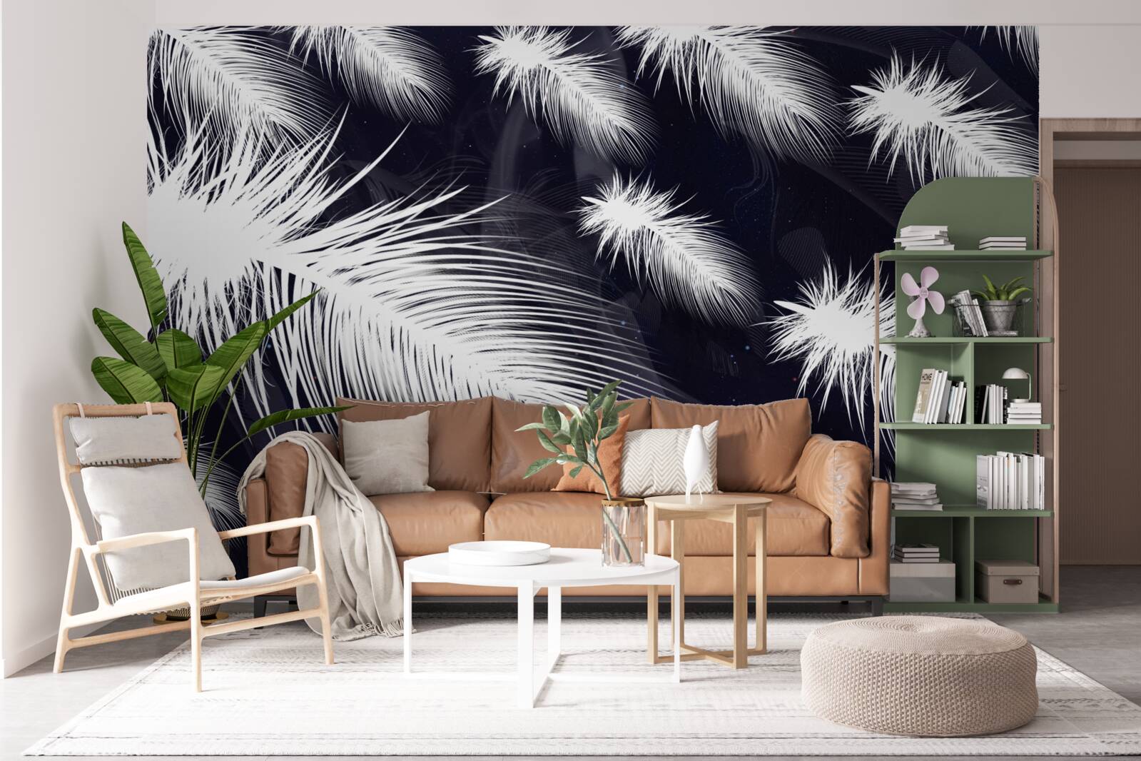 Фотошпалери пір'я біле, м'яке та пухнасте