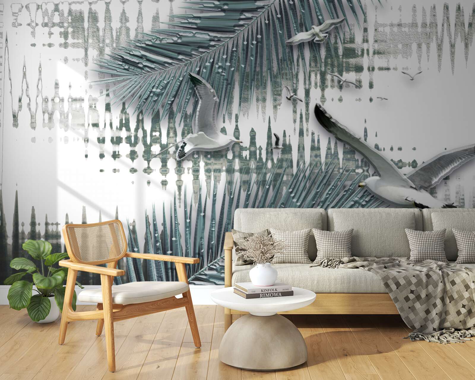 Фотошпалери чайки та пір'я