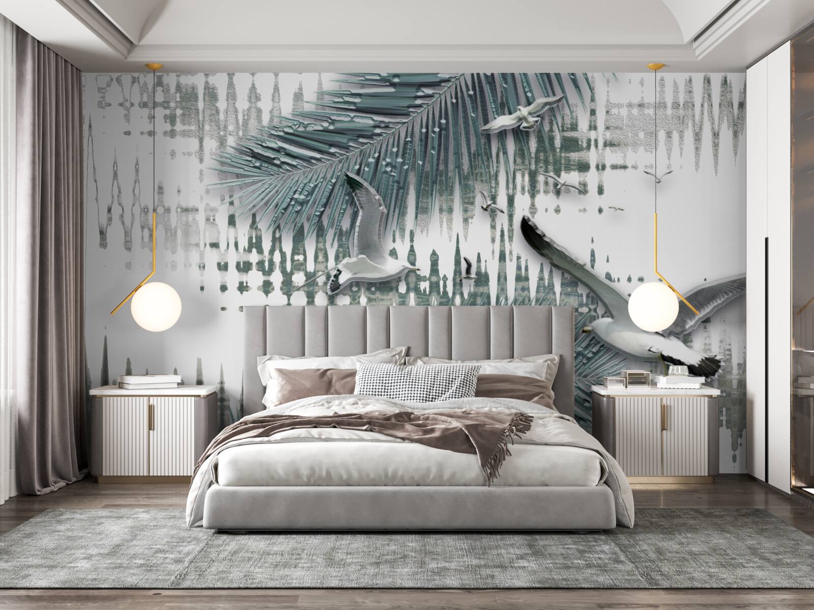 Фотошпалери чайки та пір'я