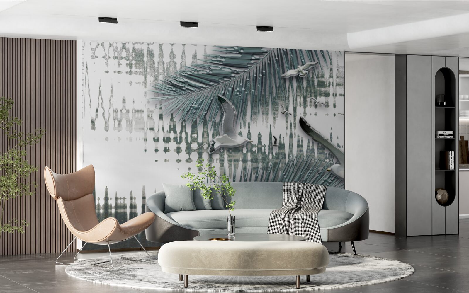 Фотошпалери чайки та пір'я