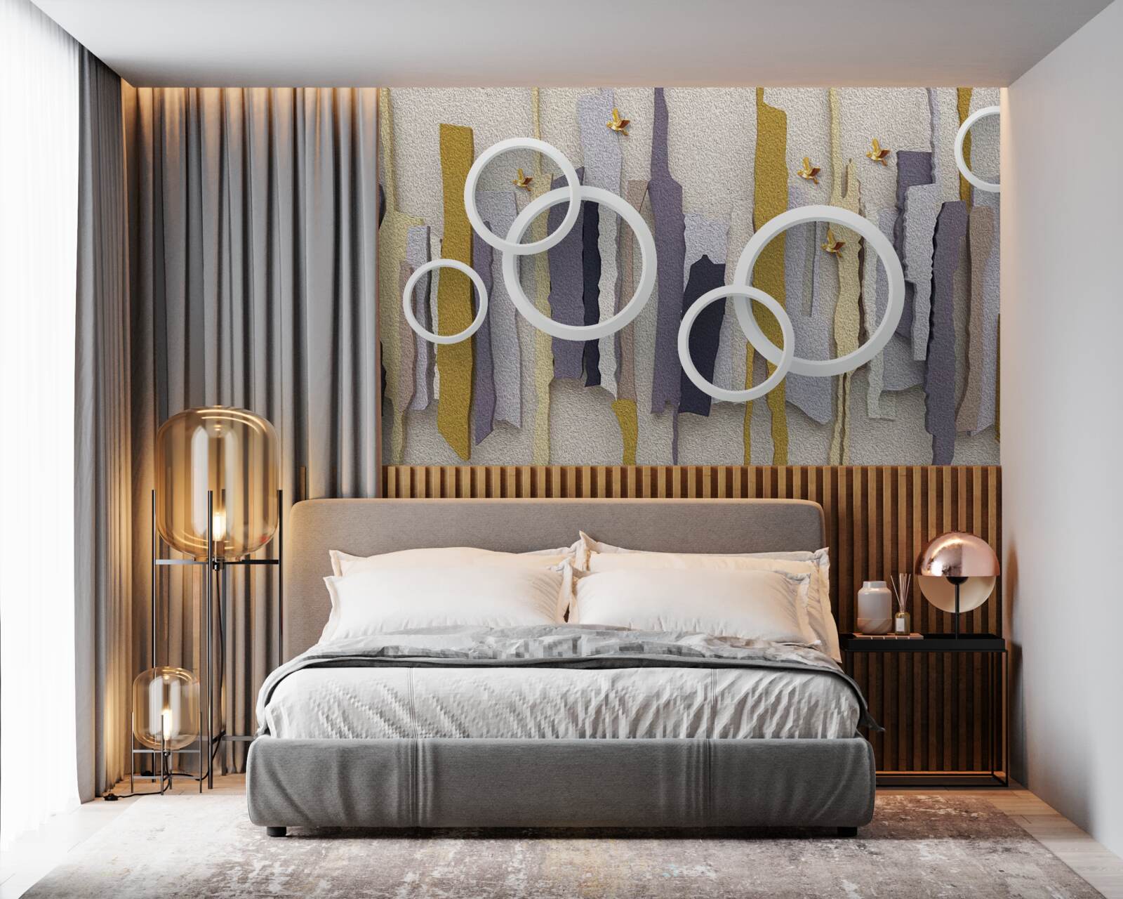 Фотошпалери абстрактний фон з білими колами