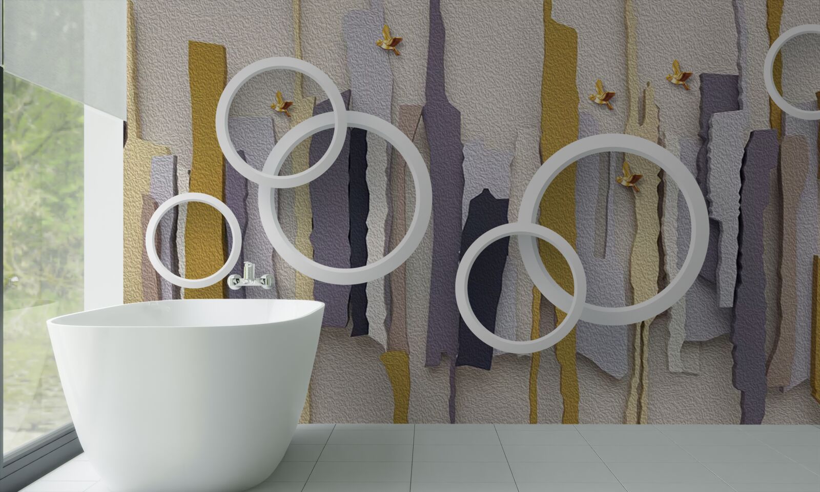 Фотошпалери абстрактний фон з білими колами