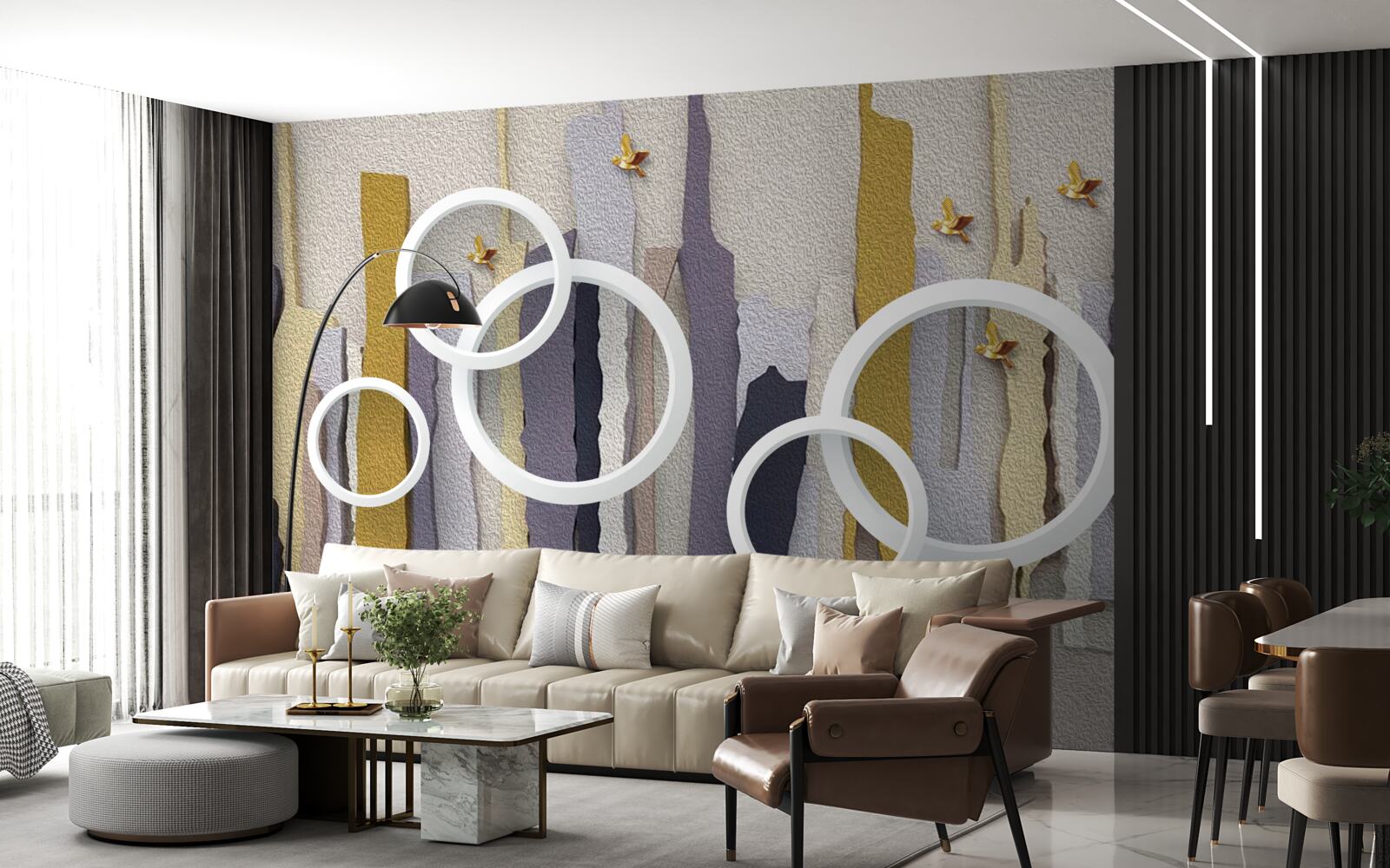 Фотошпалери абстрактний фон з білими колами