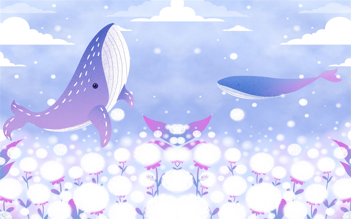 Фотошпалери скупчення китів на дні океану