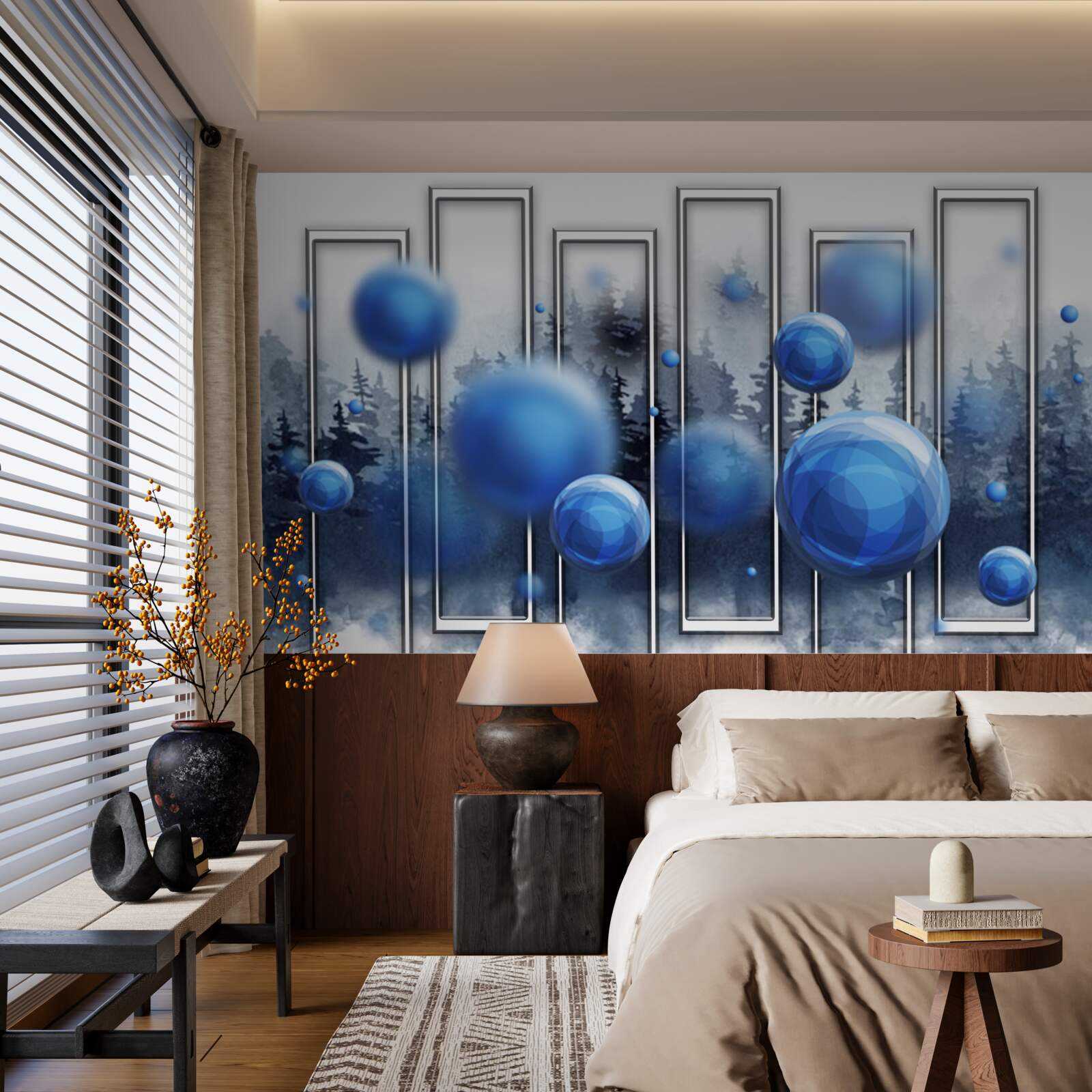 Фотошпалери метафора блакитних крапель дощової вологи