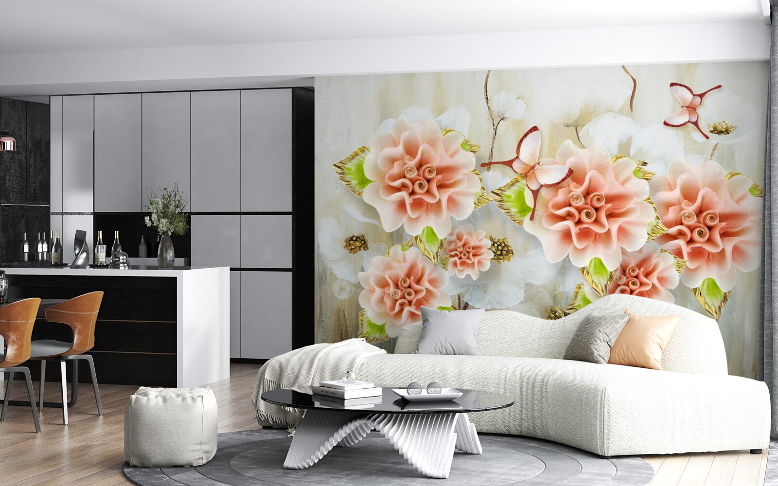 Фотошпалери дощову пору прикрашають ніжні квіти