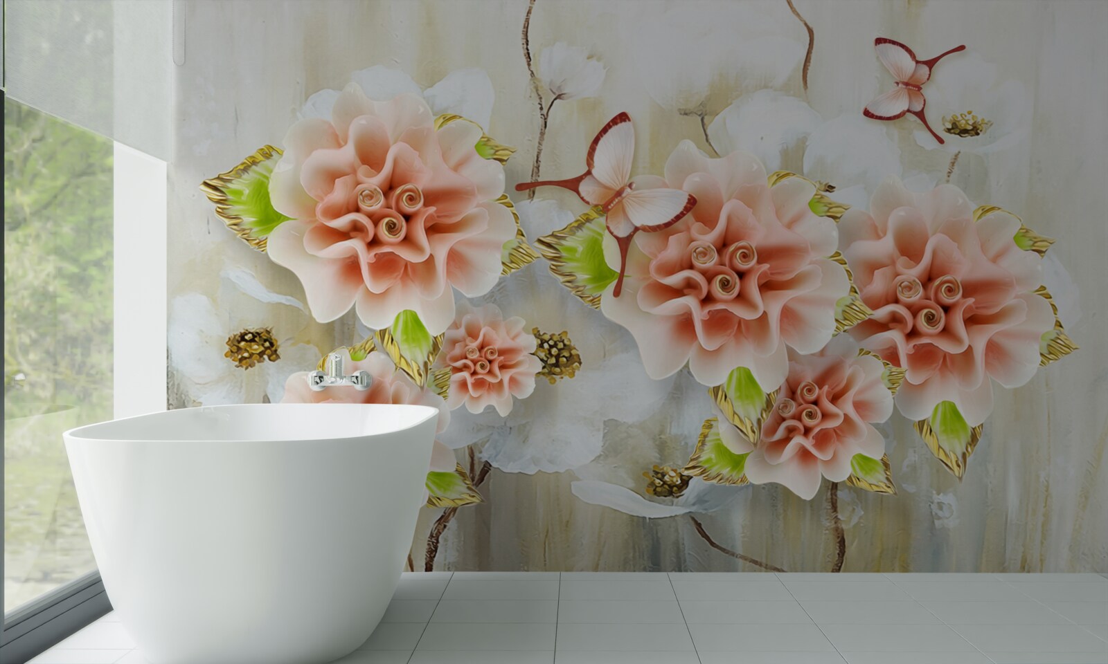 Фотошпалери дощову пору прикрашають ніжні квіти