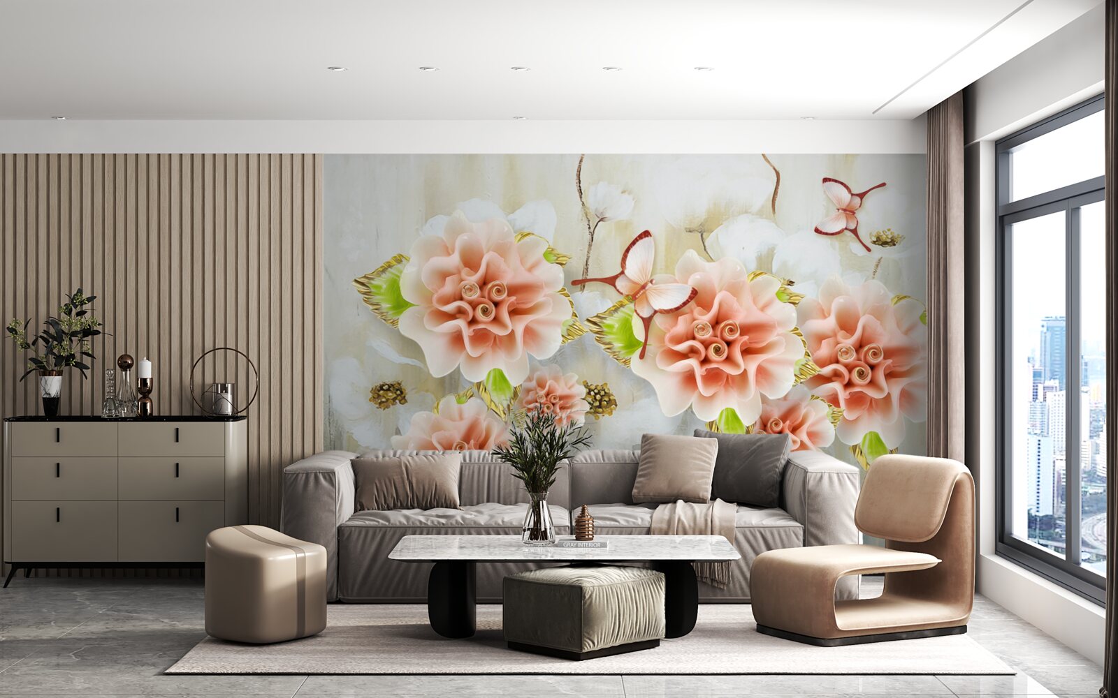 Фотошпалери дощову пору прикрашають ніжні квіти