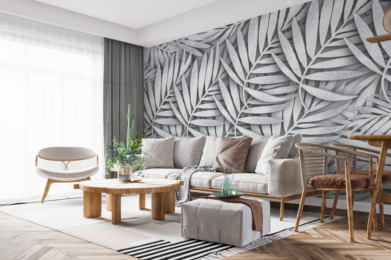 Фотошпалери гілки білої папороті