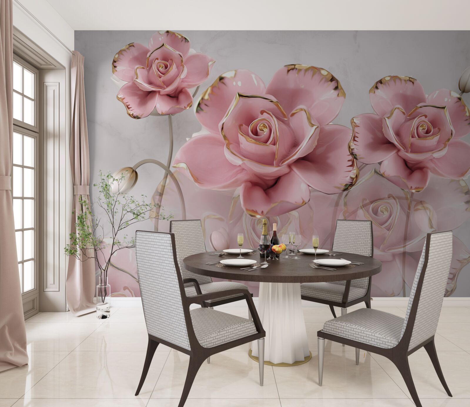 Фотошпалери ніжно розкриваються бутони