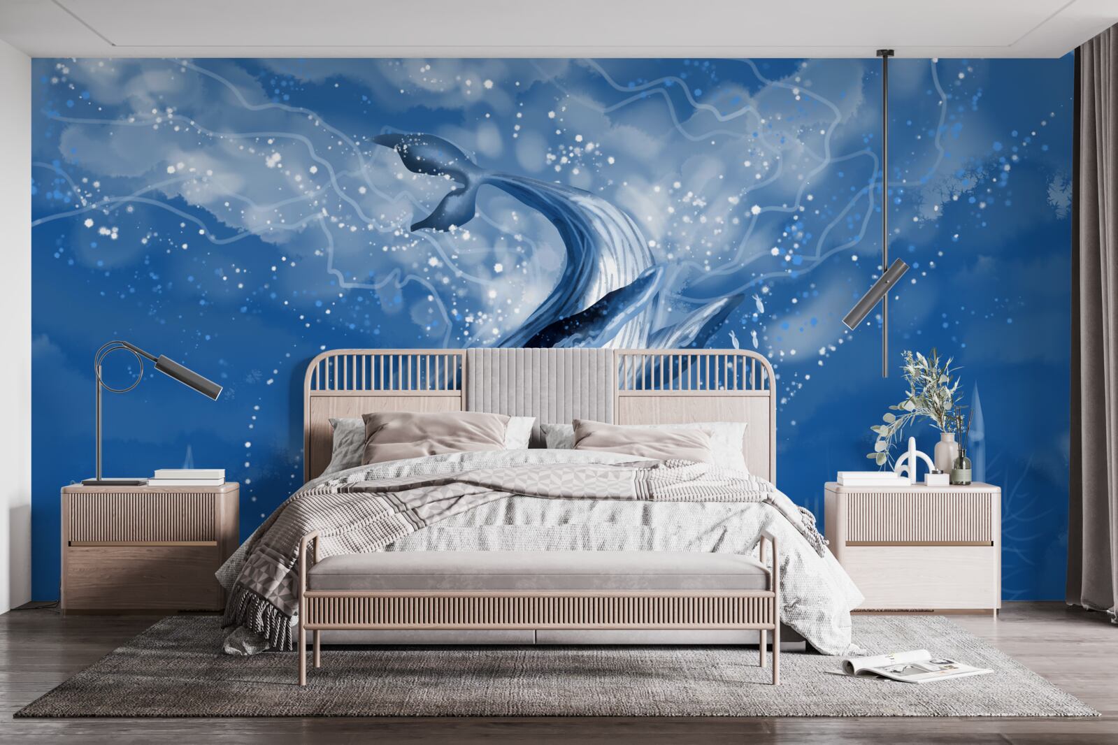 Фотошпалери океанська безодня і синій кит