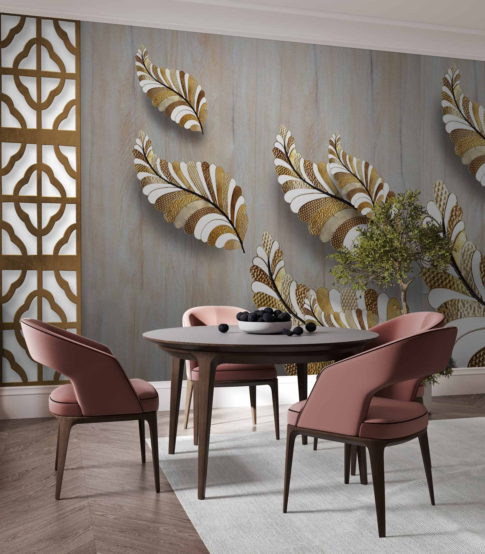 Фотошпалери Листя, прикрашене леопардовим візерунком, приваблює своєю красою