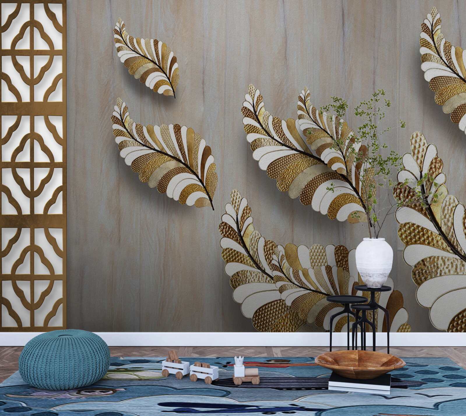 Фотошпалери Листя, прикрашене леопардовим візерунком, приваблює своєю красою