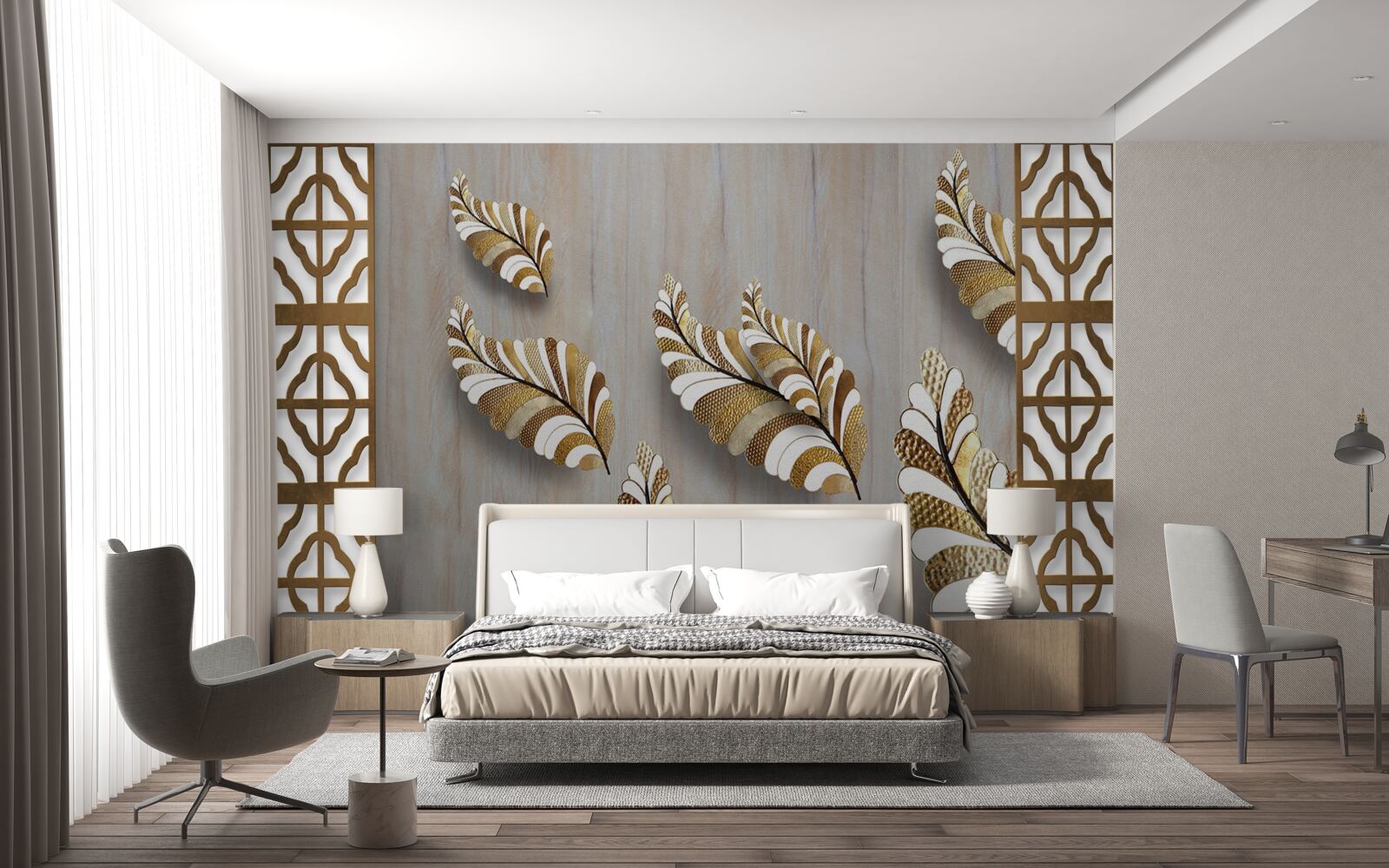 Фотошпалери Листя, прикрашене леопардовим візерунком, приваблює своєю красою