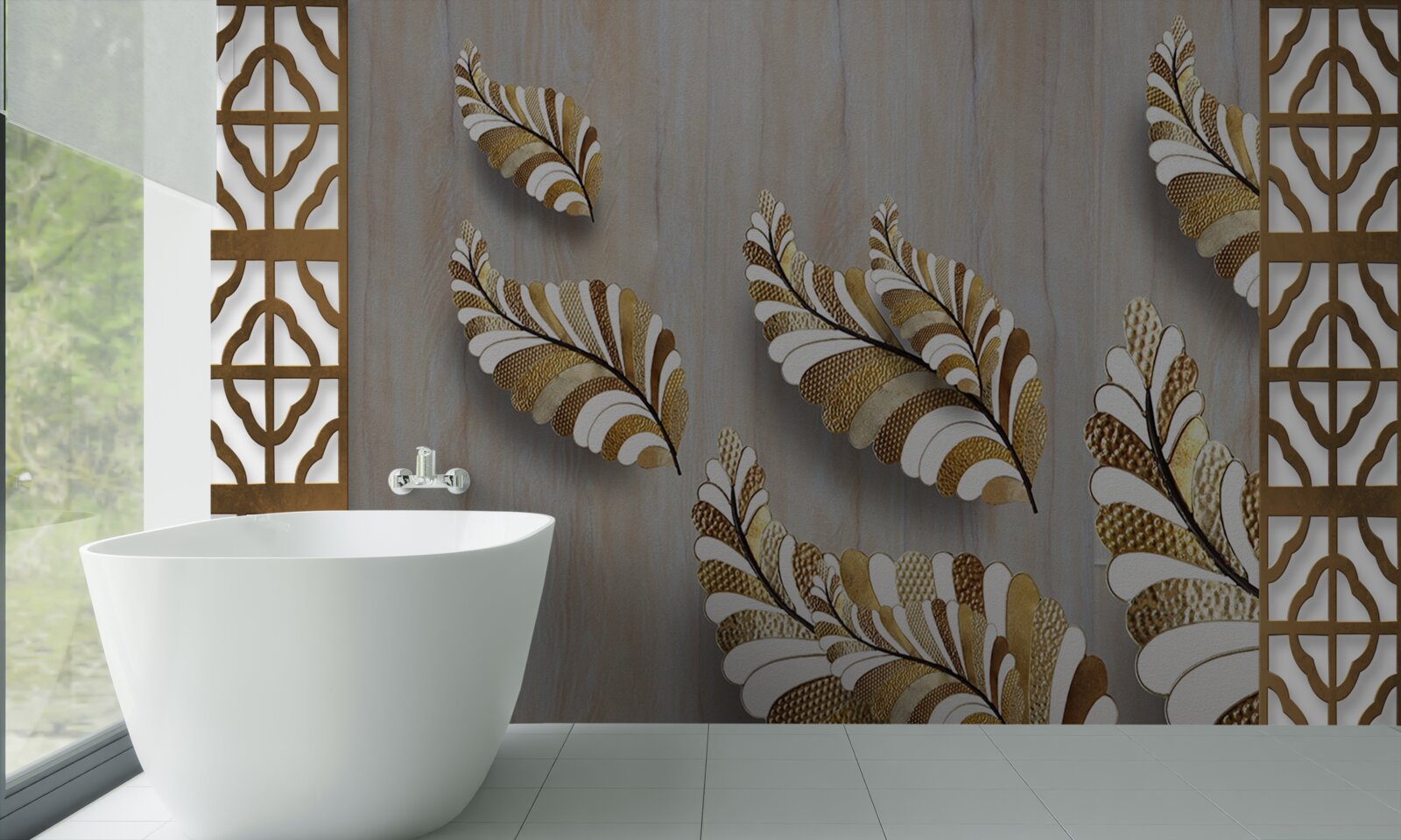 Фотошпалери Листя, прикрашене леопардовим візерунком, приваблює своєю красою